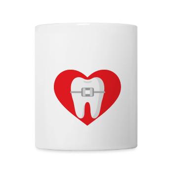 Kieferorthopäde Zahnarzt Zahnärzte Ich liebe Kiefe - Tasse - Weiß - Vorne