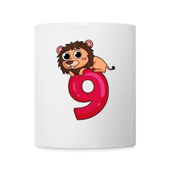 9 Years Old - 9th Birthday with Animal Motif - Mug - white - Front