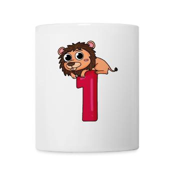 1 Jahre alt - 1 Geburtstag mit Tier Motiv - Tasse - Weiß - Vorne