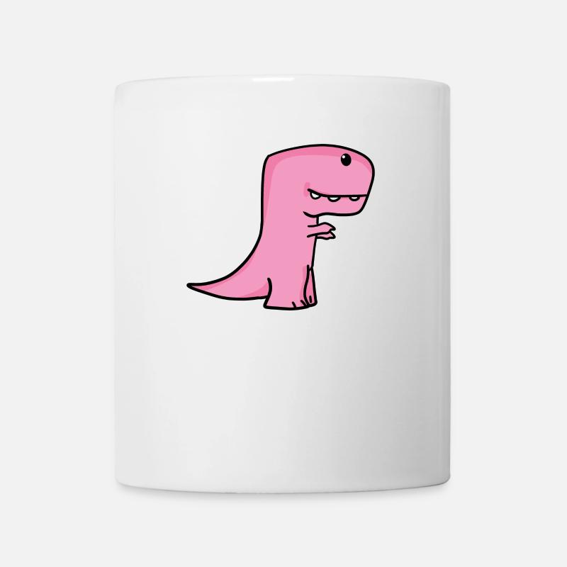 Dino Dinosaurier Rosa Pink - Tasse - Weiß