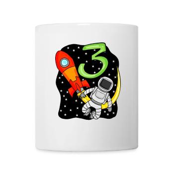 3. Geburtstag - 3 Jahre alt Junge Astronaut - Tasse - Weiß - Vorne