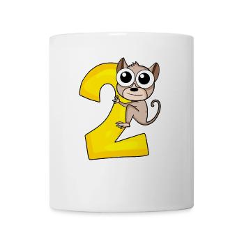 2 ans - 2 ans d’anniversaire avec motif animal - Mug blanc - blanc - Devant