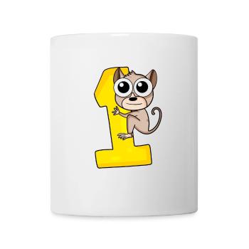 1 Jahre alt - 1 Geburtstag mit Tier Motiv - Tasse - Weiß - Vorne