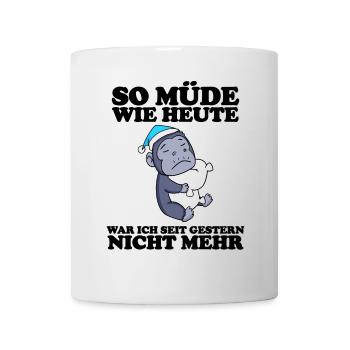 Müde Spruch lustig Schlafen Ausschlafen Faul - Tasse - Weiß - Vorne