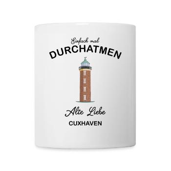 Cuxhaven, Hamburger Leuchtturm an der Alten Liebe - Tasse - Weiß - Vorne