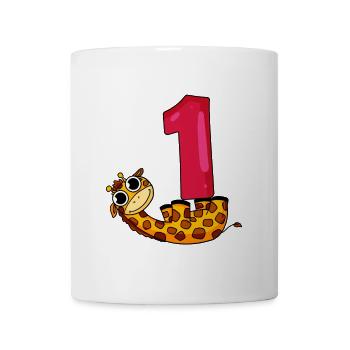 1 an - inscription à l’école - motif girafe - Mug blanc - blanc - Devant