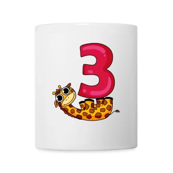 3 Jahre alt - 3. Geburtstag mit Tier Motiv - Tasse - Weiß - Vorne