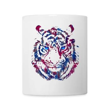 Tigerkopf - Tiger - Katzenauge Wildkatze - Tasse - Weiß - Vorne