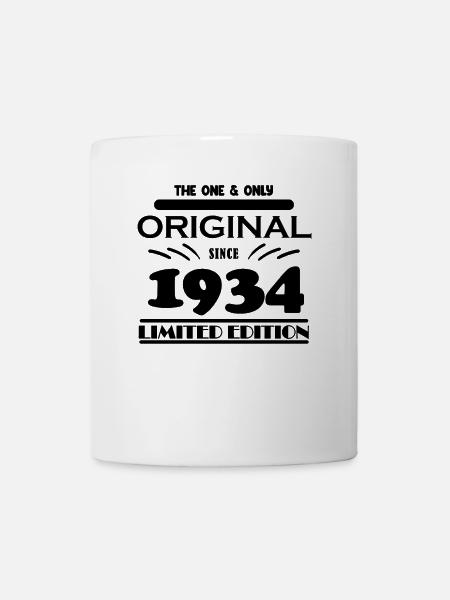 1934 - Baujahr 1934 - Jahrgang 1934 - Tasse - Weiß