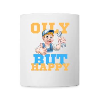 Oily but Happy Mechanic - Tasse - Weiß - Vorne