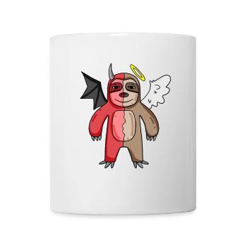 Faultier - Engel und Teufel - Tasse - Weiß - Vorne