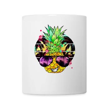 Exotic pineapple with sunglasses - Mug - white - Front
