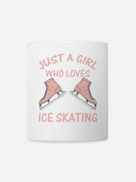 Just A Girl Who Loves Ice Skating Skate Skater Tee - Mug - white