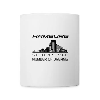 GPS coordinates city Hamburg skyline dream city - Mug - white - Front