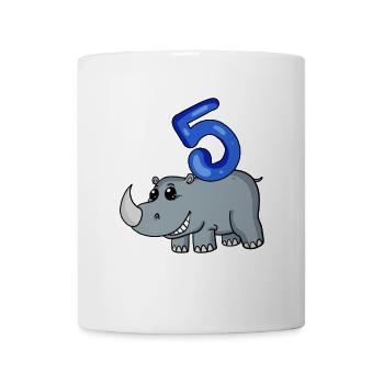 5 Jahre alt - 5. Geburtstag mit Tier Motiv - Tasse - Weiß - Vorne
