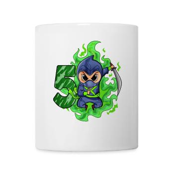 Boy 5 years 5th birthday Boy Ninja Green - Mug - white - Front
