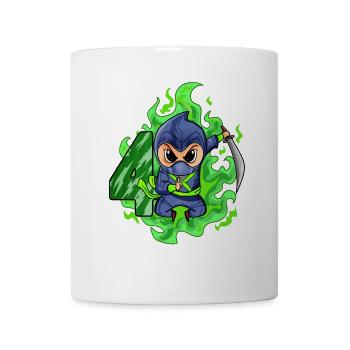 Garçon 4 ans 4ème anniversaire Garçon Ninja Green - Mug blanc - blanc - Devant