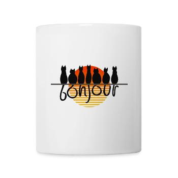 Bonjour Katzen - Tasse - Weiß - Vorne