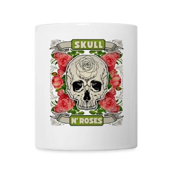 Skull skull funny saying with rose motif - Mug - white - Front