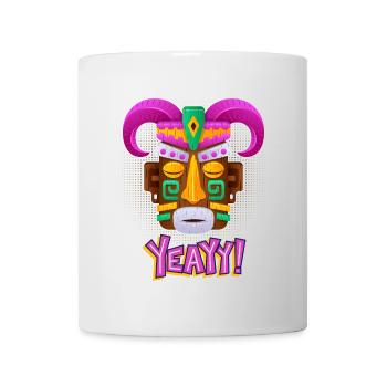 Azteken, Maya-Kultur, Tribal-Kultur Folklore-Maske - Tasse - Weiß - Vorne