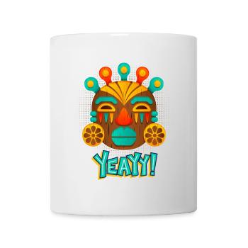 Azteken, Maya-Kultur, Tribal-Kultur Folklore-Maske - Tasse - Weiß - Vorne