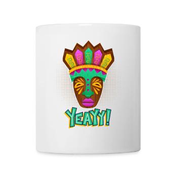 Azteken, Maya-Kultur, Tribal-Kultur Folklore-Maske - Tasse - Weiß - Vorne