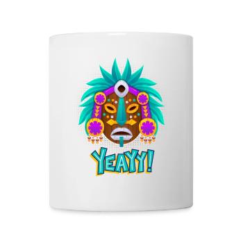 Azteken, Maya-Kultur, Tribal-Kultur Folklore-Maske - Tasse - Weiß - Vorne