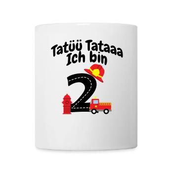 Zahl Zwei Feuerwehrmotive - Tasse - Weiß - Vorne
