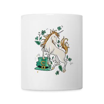 Licorne mythique créature porte-bonheur porte-bonheur chanceux Nouvel An - Mug blanc - blanc - Devant