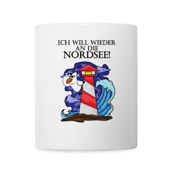 Nordsee Plattdeutsch Spruch Moin - Tasse - Weiß - Vorne