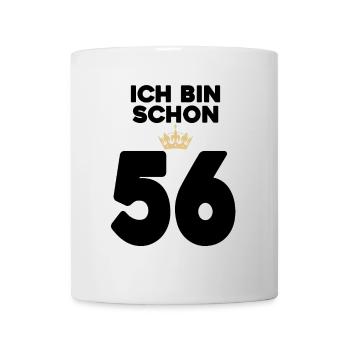 56. Geburtstag Geschenk - 56 Jahre mit Krone - Tasse - Weiß - Vorne