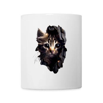 Katzen Motiv Kunst Cat Design Hauskatze Miau Katze - Tasse - Weiß - Vorne