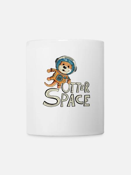 Otter Space Otter Als Astronaut Im Weltall - Tasse - Weiß