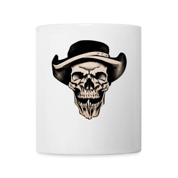 Skull with Hat - Vintage Cowboy Skull - Mug - white - Front
