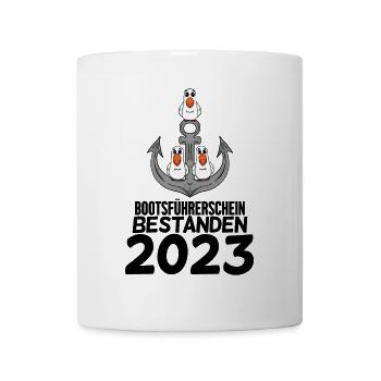 Bootsführerschein 2023 Motorboot Geschenk - Tasse - Weiß - Vorne