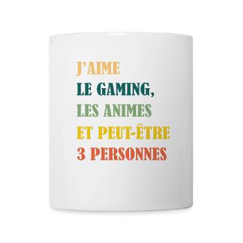 J'aime les animes et peut-etre 3 personnes - manga - Mug blanc - blanc - Devant