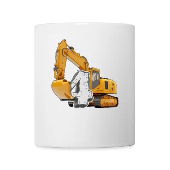4ème anniversaire Chantier excavatrice ans Idée cadeau - Mug blanc - blanc - Devant