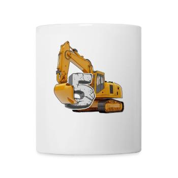5th birthday construction site excavator construction site gift - Mug - white - Front