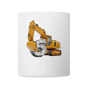 Ich bin 6 Bagger 6. Geburtstag 6 Jahr Bauarbeiter - Tasse - Weiß - Vorne