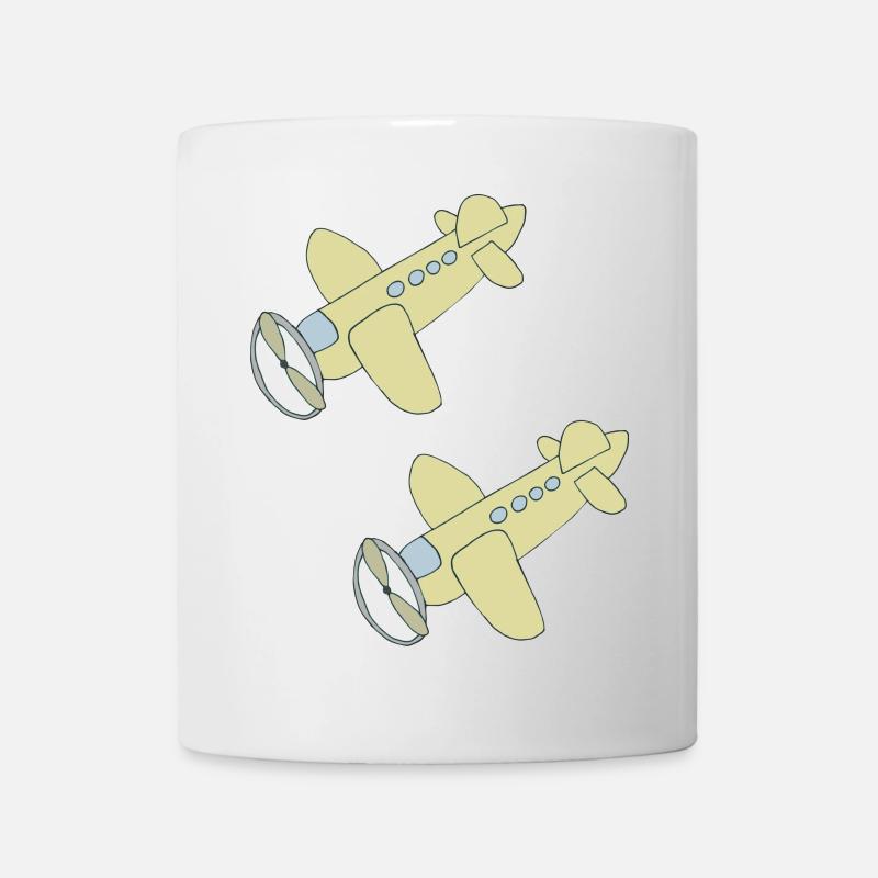 flugzeug 2fach - Tasse - Weiß