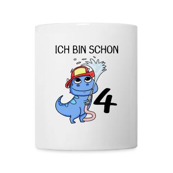 4 Jahre alt - 4. Geburtstag mit Tier Motiv - Tasse - Weiß - Vorne