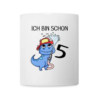 5 Jahre alt - 5. Geburtstag mit Tier Motiv - Tasse - Weiß - Vorne