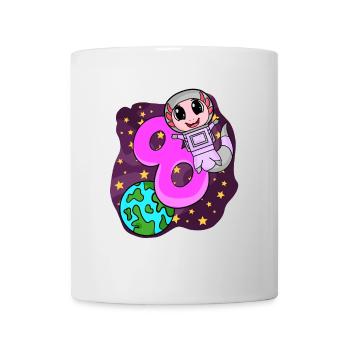 8th Birthday - 8 Years Astronaut Girl Gift - Mug - white - Front