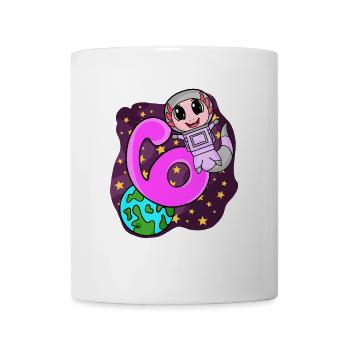 6th Birthday - 6 Years Astronaut Girl Gift - Mug - white - Front