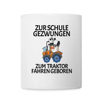 Schule Einschulung Traktor Geschenk Lustig - Tasse - Weiß - Vorne