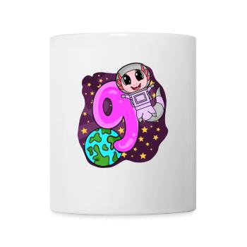 9th Birthday - 9 Years Astronaut Girl Gift - Mug - white - Front