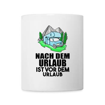 Urlaub Wohnwagen Geschenk Geschenkidee - Tasse - Weiß - Vorne