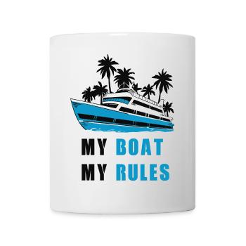 Mein Boot meine Regeln - Tasse - Weiß - Vorne