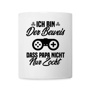 Schwangerschaft Baby Geburt Gamer - Papa Spruch - Tasse - Weiß - Vorne
