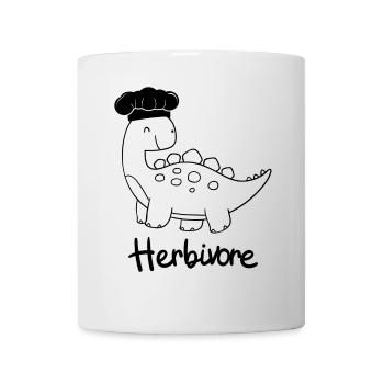 Herbivore Dinosaurier mit Kochmütze Chefkoch - Tasse - Weiß - Vorne